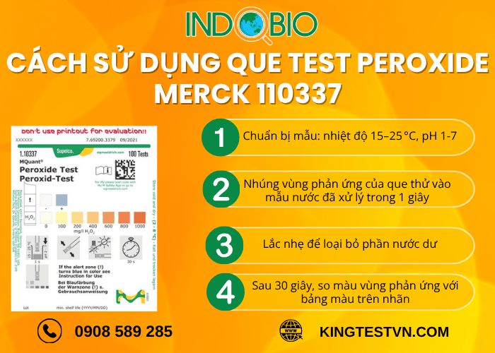 Cách sử dụng que test H2O2 Merck 110337